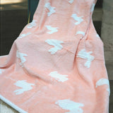 soft pink bunny microfiber hand towel | front view