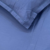 solid navy blue 400TC cotton bedsheet | focus view