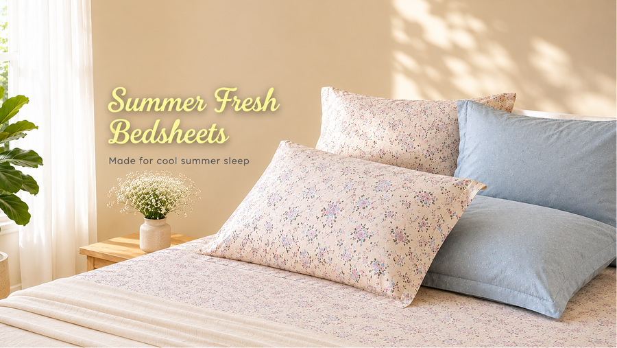 summer bedsheet banner | desktop view