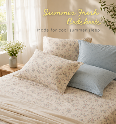 summer bedsheet banner | mobile view