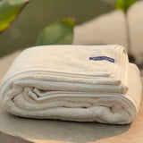 white bamboo towel, quick dry and absorbent | front view